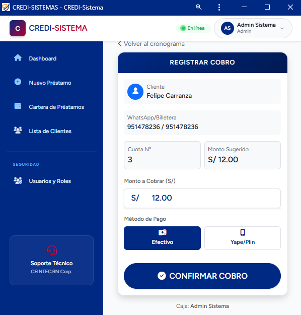Módulo de Cobros Yape Plin